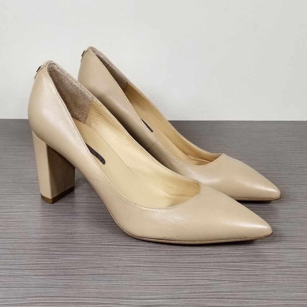 Ivanka Trump Lysa Pointed Toe Pump, Nude Leather, Womens Size 6 M